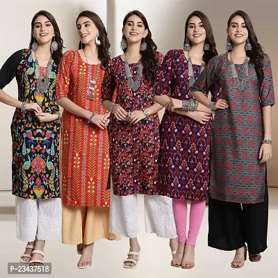 Fancy Crepe Kurtis For Women Pack Of 5-thumb0