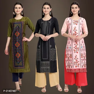 Fancy Crepe Kurtis for Women Pack Of 3-thumb0