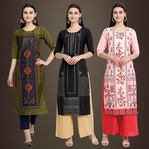 Stylish Fancy Crepe Kurtis Pack Of 3