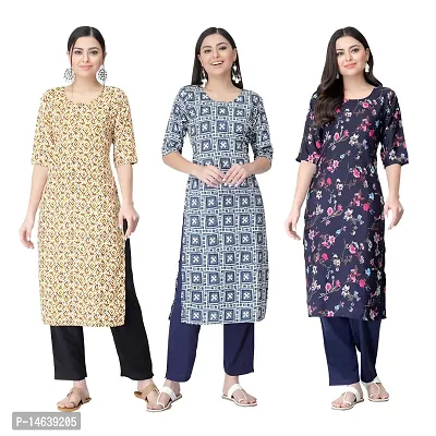 New Crepe Combo Printed Kurtis For Women Pack Of 3