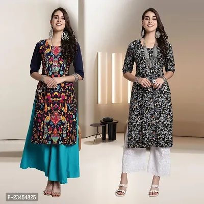 Fancy Rayon Kurtis For Women Pack Of 2-thumb0