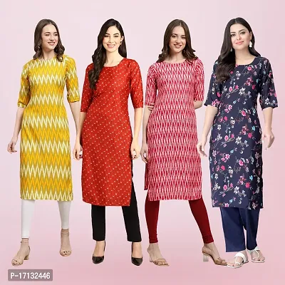 Women Stylish Crepe Printed Straight Kurta