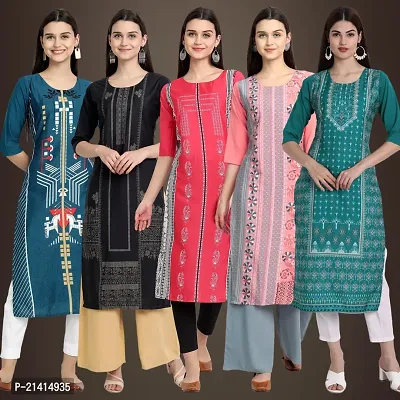 Fancy Crepe Kurtis For Women Pack Of 5-thumb0