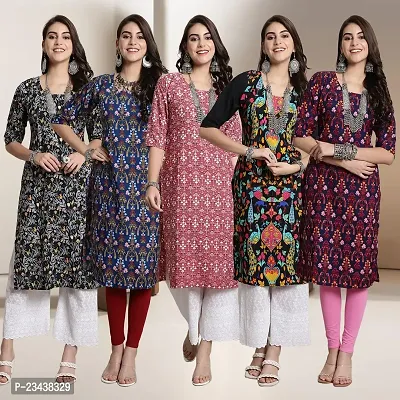 Fancy Crepe Kurtis For Women Pack Of 5-thumb0