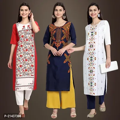 Fancy Crepe Kurtis for Women Pack Of 3-thumb0