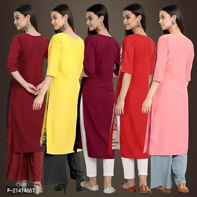 Fancy Crepe Kurtis For Women Pack Of 5-thumb2