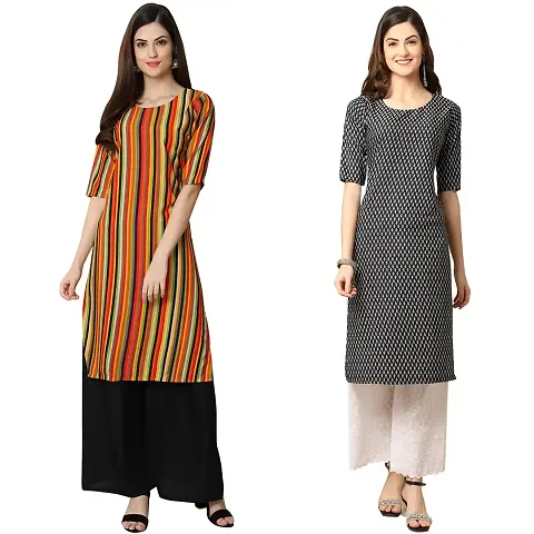 Stylish Crepe Printed Kurti - Pack of 2