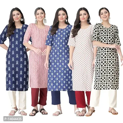 New Crepe Printed Kurtis Combo For Women Pack Of 5