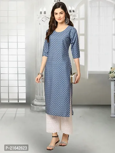 Stylish Blue Crepe Stitched Kurta For Women