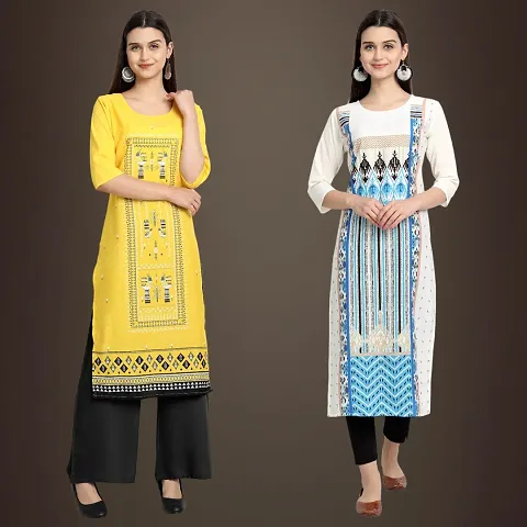 Fancy Crepe Kurtis for Women Pack Of 2