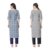 Attarctive Crepe Printed Straight Kurti Combo For Women Pack Of 2-thumb1