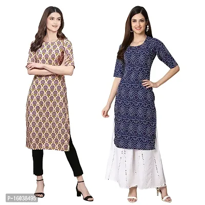 Stylish Digital Printed Women Crepe Kurta- Pack of 2