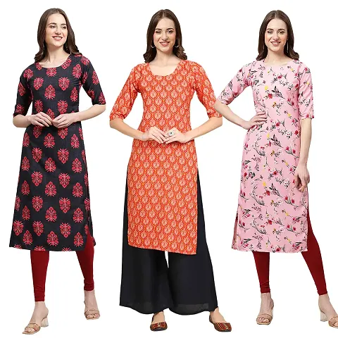 Fancy Combo of 3 Crepe Kurti