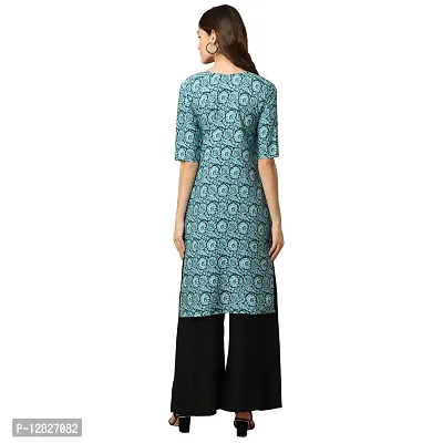 Women Crepe Digital Printed Straight Kurti { Pack of 5 }-thumb3