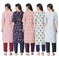 New Crepe Printed Kurtis Combo For Women Pack Of 5-thumb1