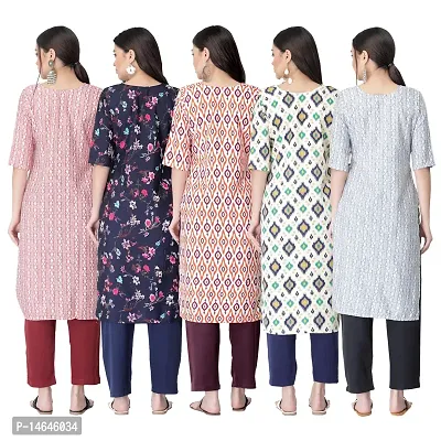 New Crepe Printed Kurtis Combo For Women Pack Of 5-thumb2