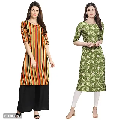 Stylish Digital Printed Women Crepe Kurta-Pack of 2-thumb0