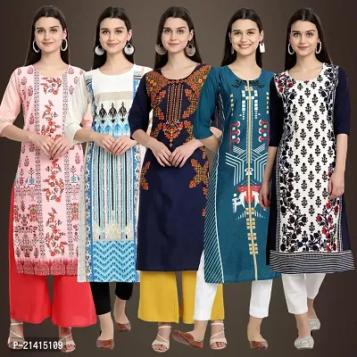 Fancy Crepe Kurtis For Women Pack Of 5-thumb0