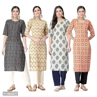 New Crepe Combo Printed Kurtis For Women Pack Of 4