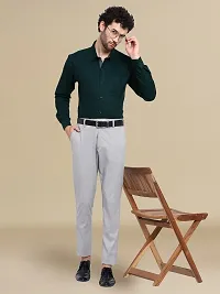 Reliable Green Cotton Solid Long Sleeves Formal Shirt For Men-thumb3