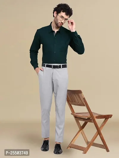 Reliable Green Cotton Solid Long Sleeves Formal Shirt For Men-thumb4