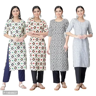 New Crepe Combo Printed Kurtis For Women Pack Of 4