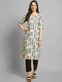 Stylish Crepe Printed Straight Kurta With Pant Set For Women-thumb1