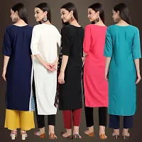 Fancy Crepe Kurtis For Women Pack Of 5-thumb1