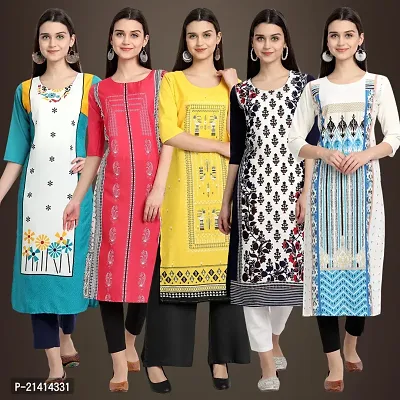 Fancy Crepe Kurtis For Women Pack Of 5-thumb0