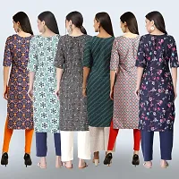 Women Stylish Crepe Printed Straight Kurta Combo-thumb1