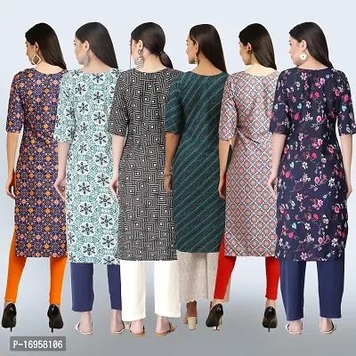 Women Stylish Crepe Printed Straight Kurta Combo-thumb2