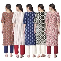 New Crepe Printed Kurtis Combo For Women Pack Of 5-thumb1