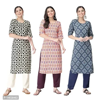 New Crepe Combo Printed Kurtis For Women Pack Of 3