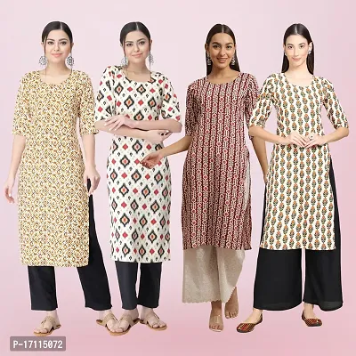 Women Stylish Crepe Printed Straight Kurta