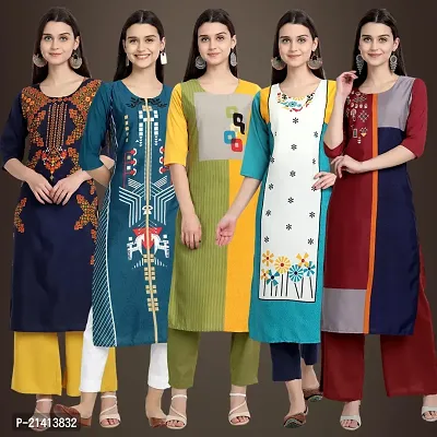 Fancy Crepe Kurtis For Women Pack Of 5