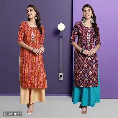 Fancy Crepe Kurtas For Women Pack Of 2-thumb0