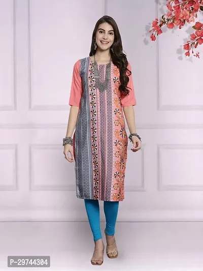 Stylish Multicoloured Crepe Printed Stitched Kurta For Women Pack Of 2-thumb3