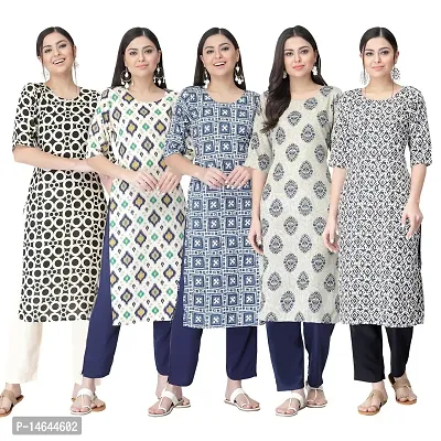 New Crepe Printed Kurtis Combo For Women Pack Of 5