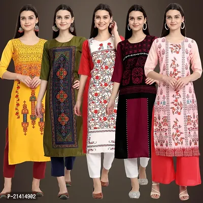 Fancy Crepe Kurtis For Women Pack Of 5-thumb0