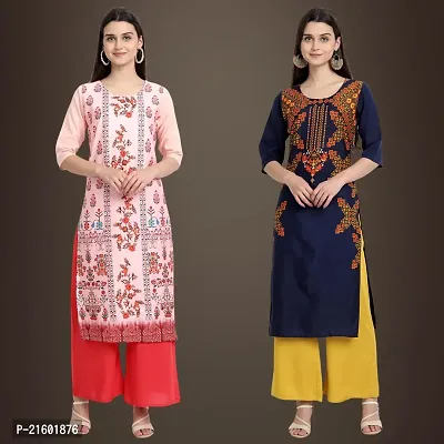 Best Trendy Crepe Printed Kurti For Women Combo Of 2-thumb0