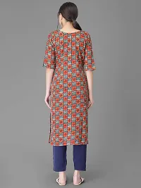 Stylish Crepe Printed Straight Kurta With Pant Set For Women-thumb2