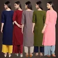 Fancy Crepe Kurtis For Women Pack Of 5-thumb1