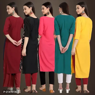 Fancy Crepe Kurtis For Women Pack Of 5-thumb2