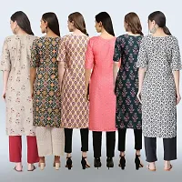 Women Stylish Crepe Printed Straight Kurta Combo-thumb1