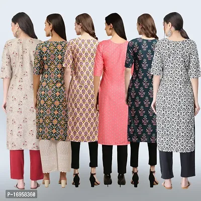 Women Stylish Crepe Printed Straight Kurta Combo-thumb2