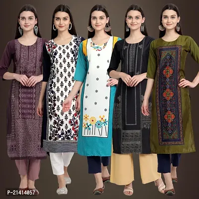 Fancy Crepe Kurtis For Women Pack Of 5-thumb0