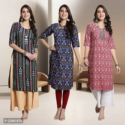 Fancy Rayon Kurtis For Women Pack Of 3-thumb0