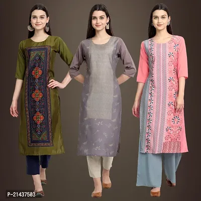 Fancy Crepe Kurtis for Women Pack Of 3-thumb0