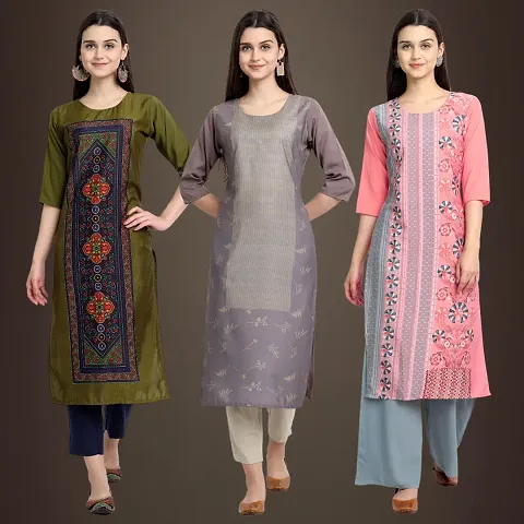 Fancy Crepe Kurtis for Women Pack Of 3