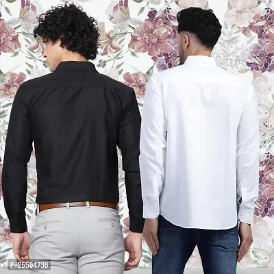 Elegant Cotton Multicoloured Long Sleeves Formal Shirt For Men- Pack Of 2-thumb3